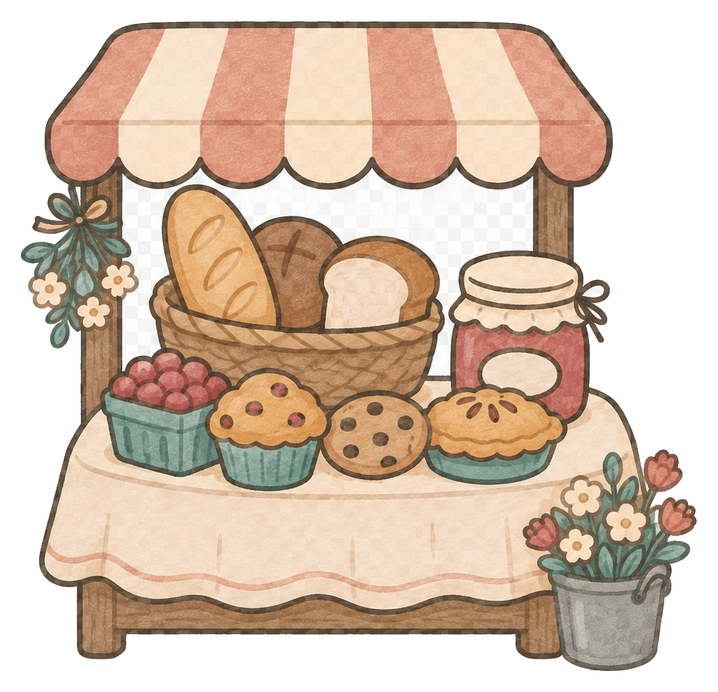 Sugar Behr's Bakery farmers market table