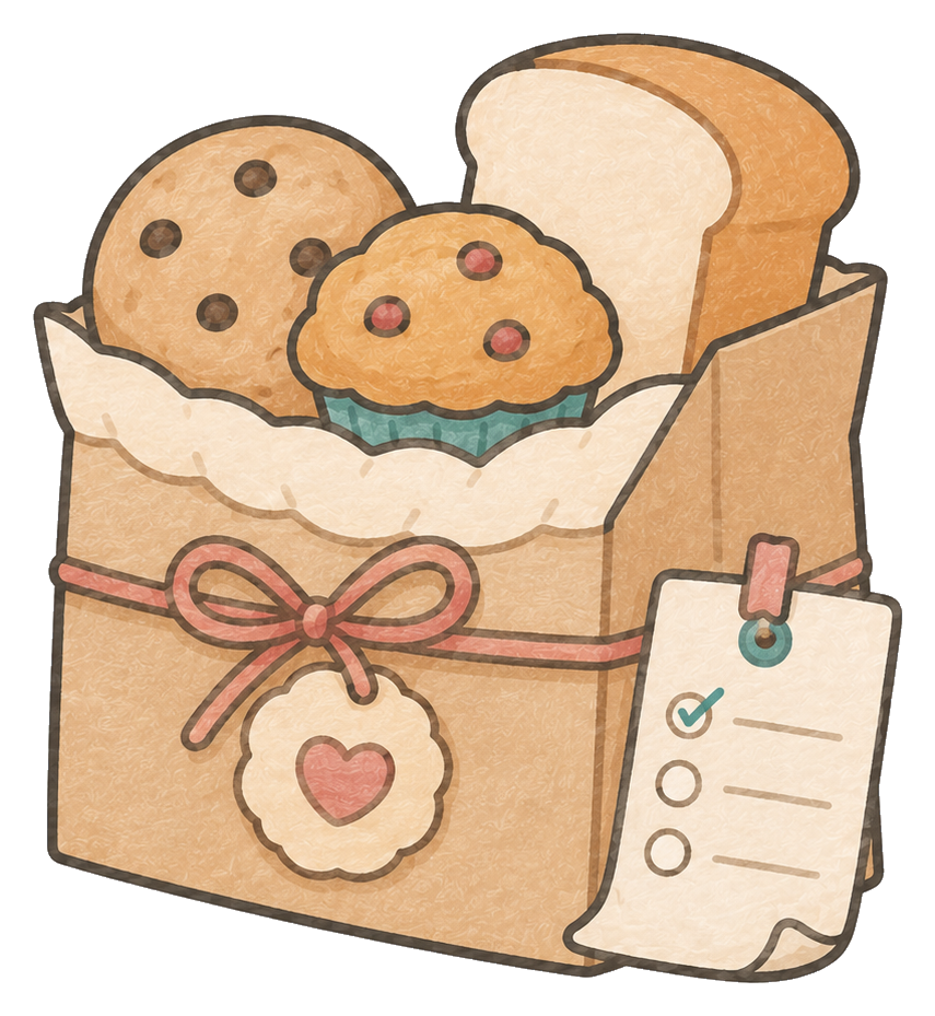 Packaged bakery order from Sugar Behr's Bakery